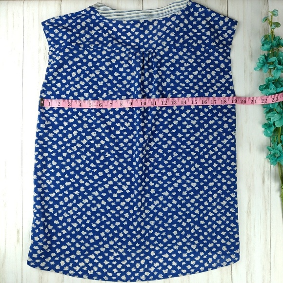 The Limited Outback Red blue white print top d11 - Picture 4 of 8